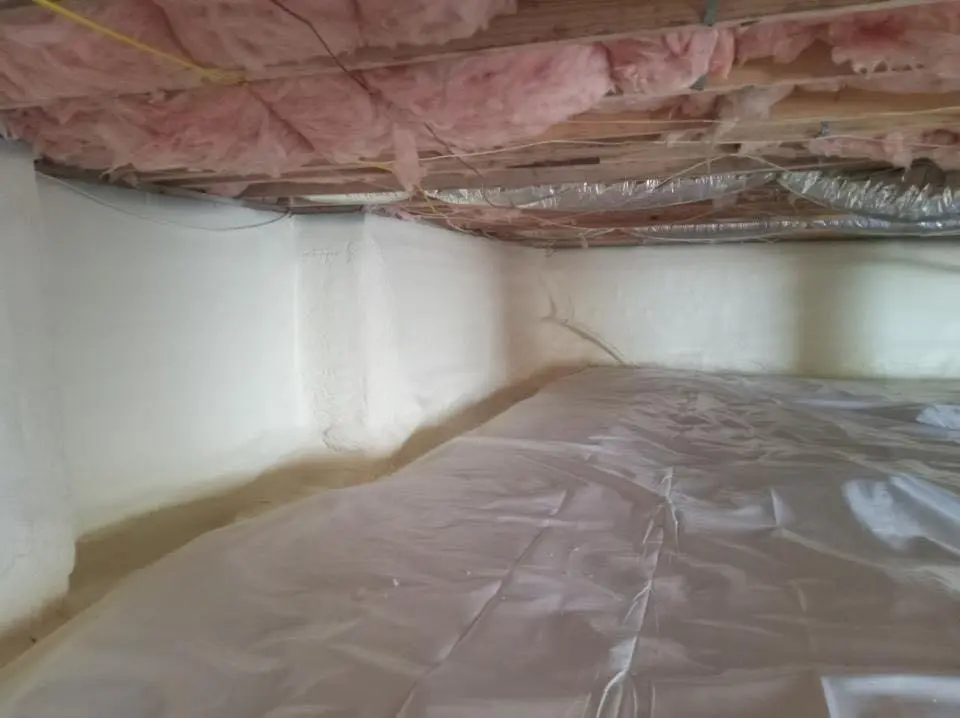 Crawl space encapsulation with closed-cell spray foam for Attic Insulation in Porter